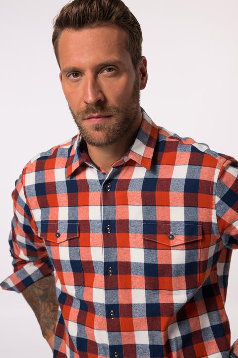 Produktbild JP1880 JP 1880 Karo-Flanellhemd, Langarm, Kentkragen, Modern Fit (7XL)