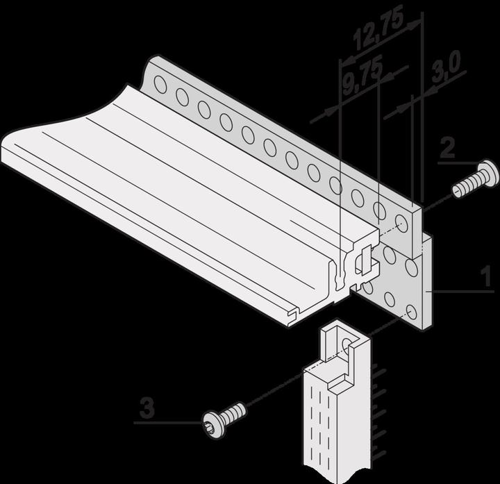 Produktbild Schroff Z-Schiene für Steckverbinder nach EN 60603-2 (DIN 41612) - Z-SCHIENE 84T