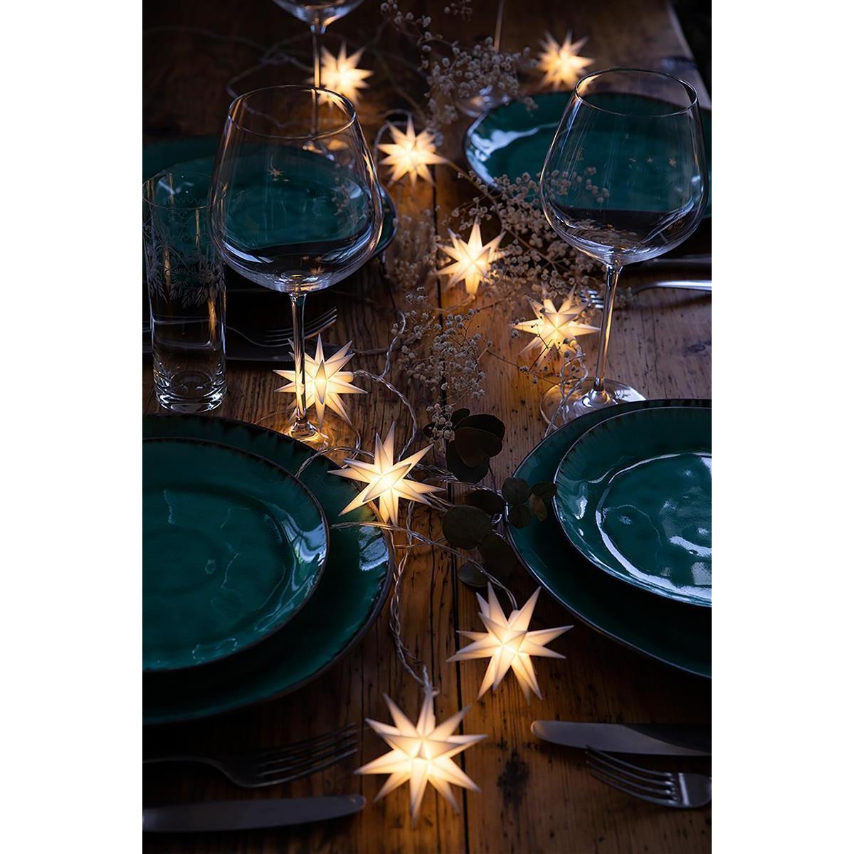 Thumbnail - Novaliv, Weihnachtsbeleuchtung, Weihnachtsstern Dekostern 8cm WEISS nur Innen LED Lampe mit Batteriefach