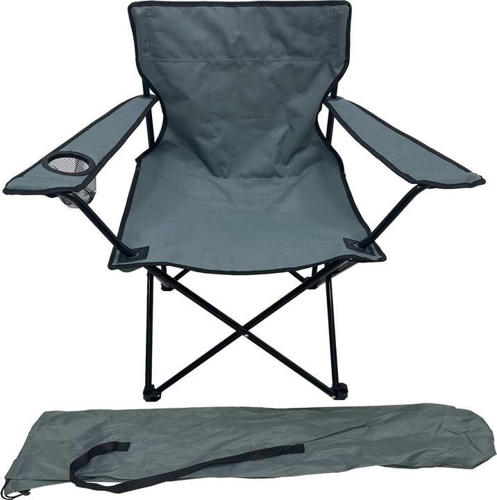 Produktbild Mojawo 2 Stück Anglersessel mit Getränkehalter und Tasche Dunkelgrau