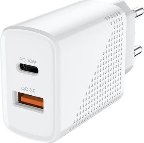 Actual product image Elmak SAVIO LA-05 USB fast charging power supply 3.0 18W + 1m cable USB type C charger (1 m, USB 3.0)
