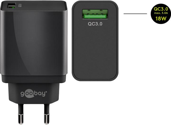 Image du produit Goobay Chargeur rapide USB-A QC 3.0 (18 W, 1 portion)