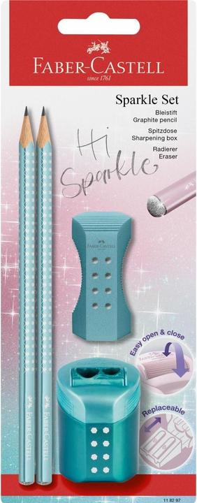 Faber-Castell Writing set 4-piece Sparkle ocean metallic (2 mm, B, 4 x)
