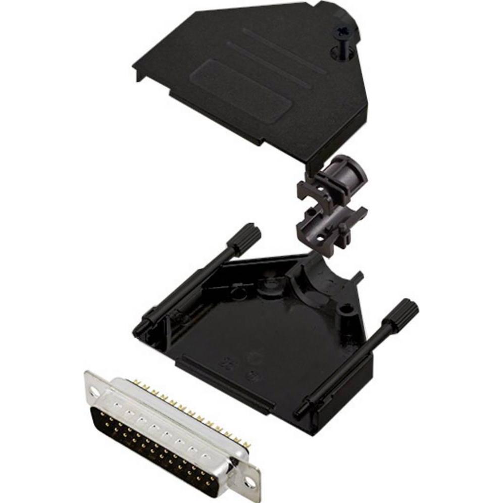 Encitech DTZK25-BK-DMP-K 6355-0101-23 D-SUB Stiftleisten-Set 180 ° Polzahl (num), Elektronikkabel + Stecker, Schwarz