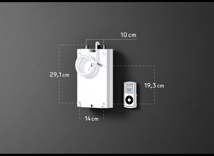 Image du produit Stiebel Eltron DCE 11/13 RC Chauffe-eau électronique compact avec télécommande pour la cuisine, sous évier, VDE