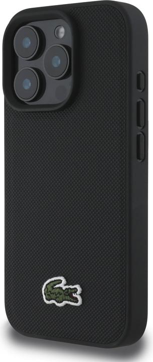 Actual product image Lacoste Set 2in1 Case + Cable USB-C Iconic Petit Pique Woven MagSafe for iPhone 16 Pro black (Apple iPhone 16 Pro)