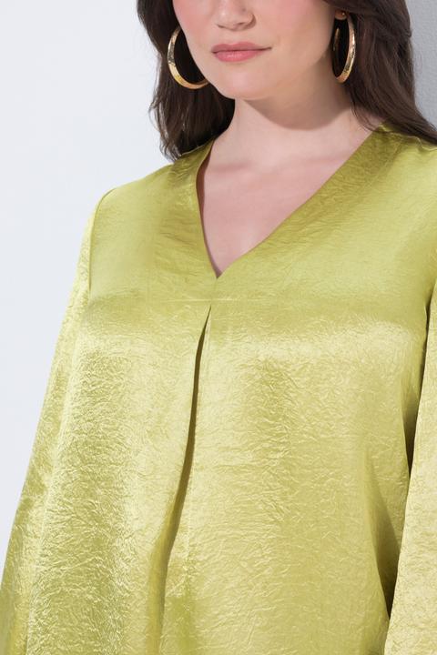 Actual product image Ulla Popken Textured Acetate Long Sleeve Blouse (46)
