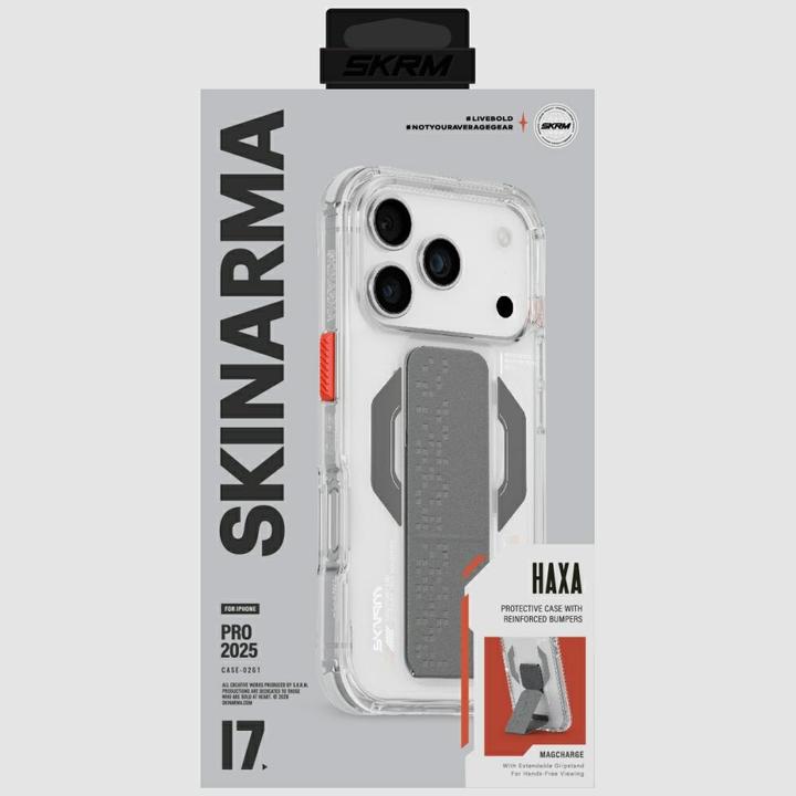 Produktbild Skinarma Haxa Case for iPhone 17 Pro Magnetic Charging + Grip Stand Transparent (Apple iPhone 17 Pro)