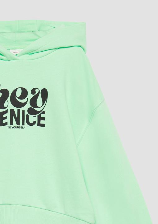 Produktbild S.Oliver Sweatshirt Oversized Kapuzen-Sweatshirt mit Front-Print (158, 164)