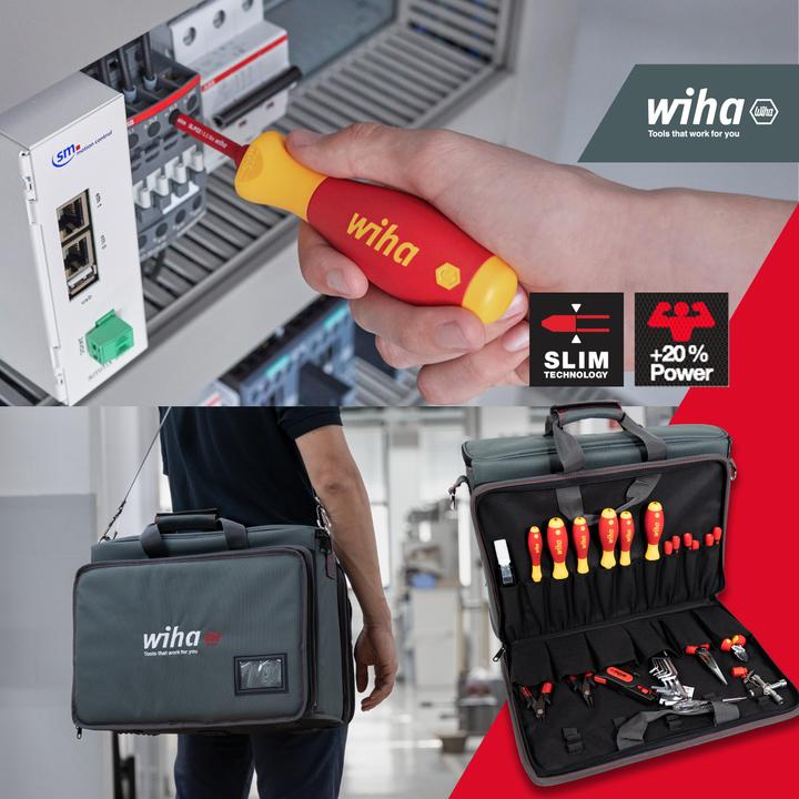 Produktbild Wiha Werkzeug Set Service-Techniker 30-tlg. inkl. Tasche I Werkzeugsatz für Elektriker I VDE (30 Teile)