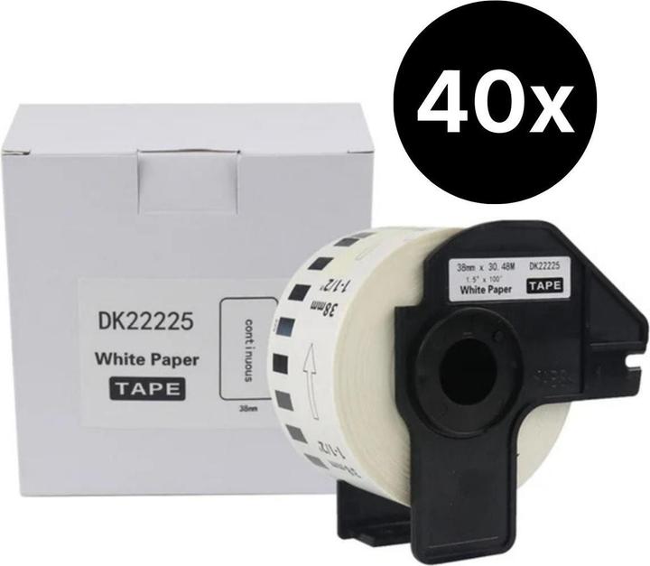 Produktbild Hermex 40er-Set Alternative Etikettenrolle zu Brother DK-22225 Etiketten (38 mm)