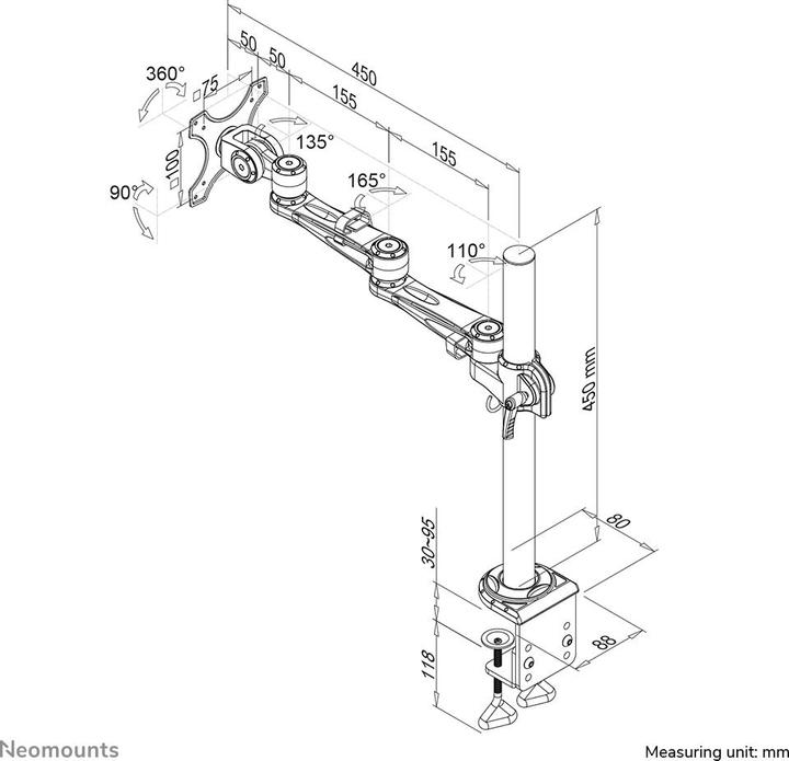 Actual product image Neomounts FPMA-D935 Monitor table mount (Table, 27", 10 kg)