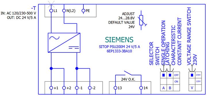 Produktbild Siemens Hutschienen-Netzteil (DIN-Rail