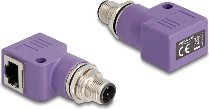 Actual product image Delock M12 adapter D-coded 4 pin plug to RJ45 socket Ca