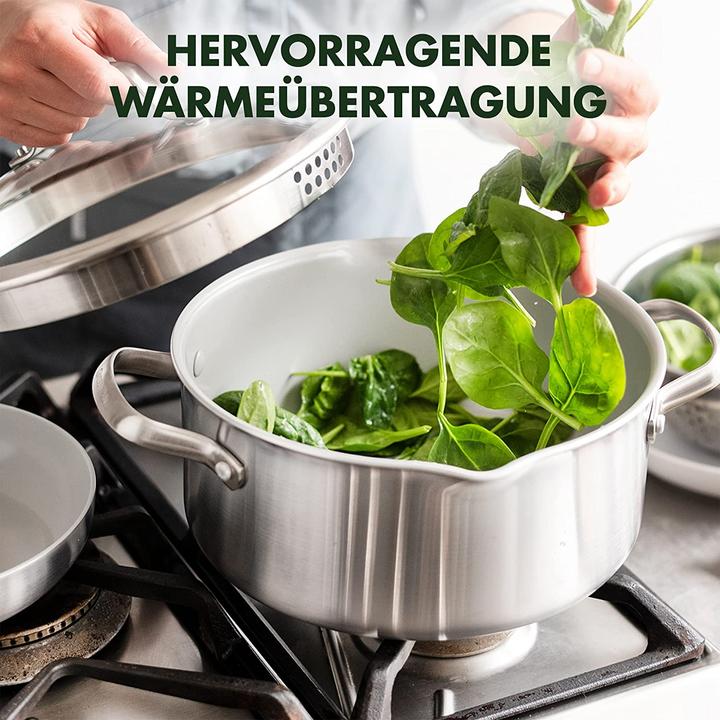 Produktbild Greenpan Venice Pro Tri-Ply Edelstahl Topf- und Pfannen-Set 10-teilig (Pfannenset + Topfset, Edelstahl, 26 x 13.40 cm)