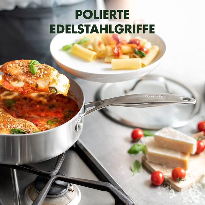 Produktbild Greenpan Venice Pro Tri-Ply Edelstahl Topf- und Pfannen-Set 10-teilig (Pfannenset + Topfset, Edelstahl, 26 x 13.40 cm)