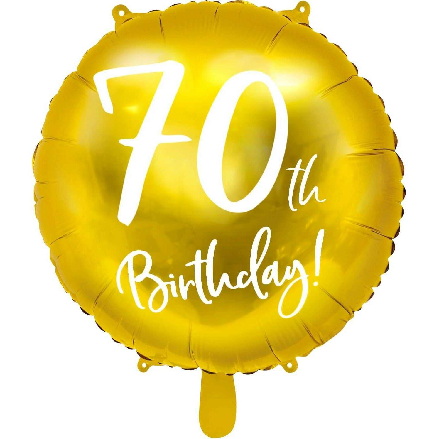 Partydeco Ballon 70 Jahre Aluminium in Gold