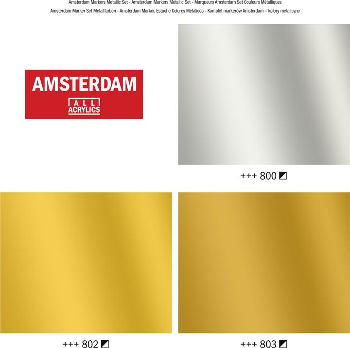 Produktbild Amsterdam Acrylmarker Metallic Set 3 Stück (3x)