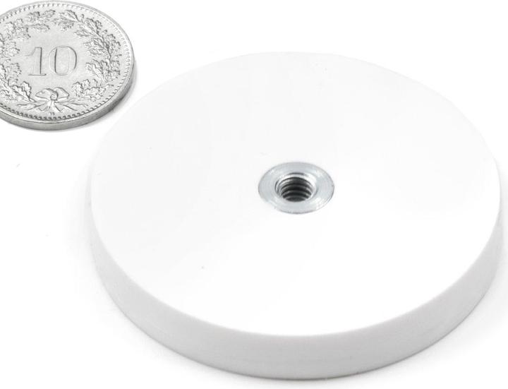 Actual product image Supermagnete Magnet system round rubber-coated with internal thread (1x)