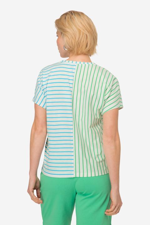 Actual product image Laurasøn T-Shirt, Ringelmix, V-Ausschnitt, Halbarm, OEKO-TEX Made in Green (L)