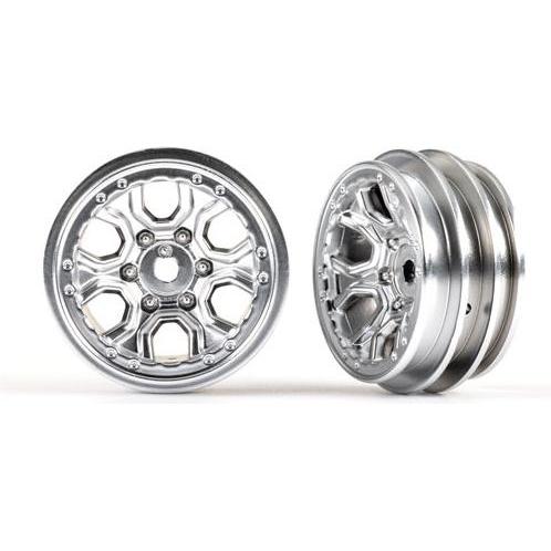 Traxxas Wheels, 1.0' (satin chrome) (2)