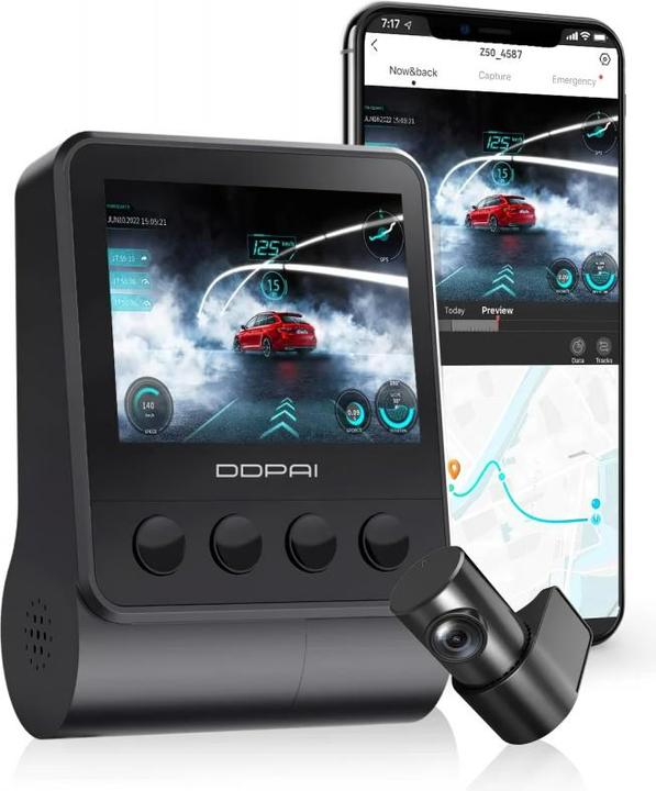 Immagine prodotto DDpai Z50 Gps Dual (Bluetooth, WiFi, Ricevitore GPS, 4K)