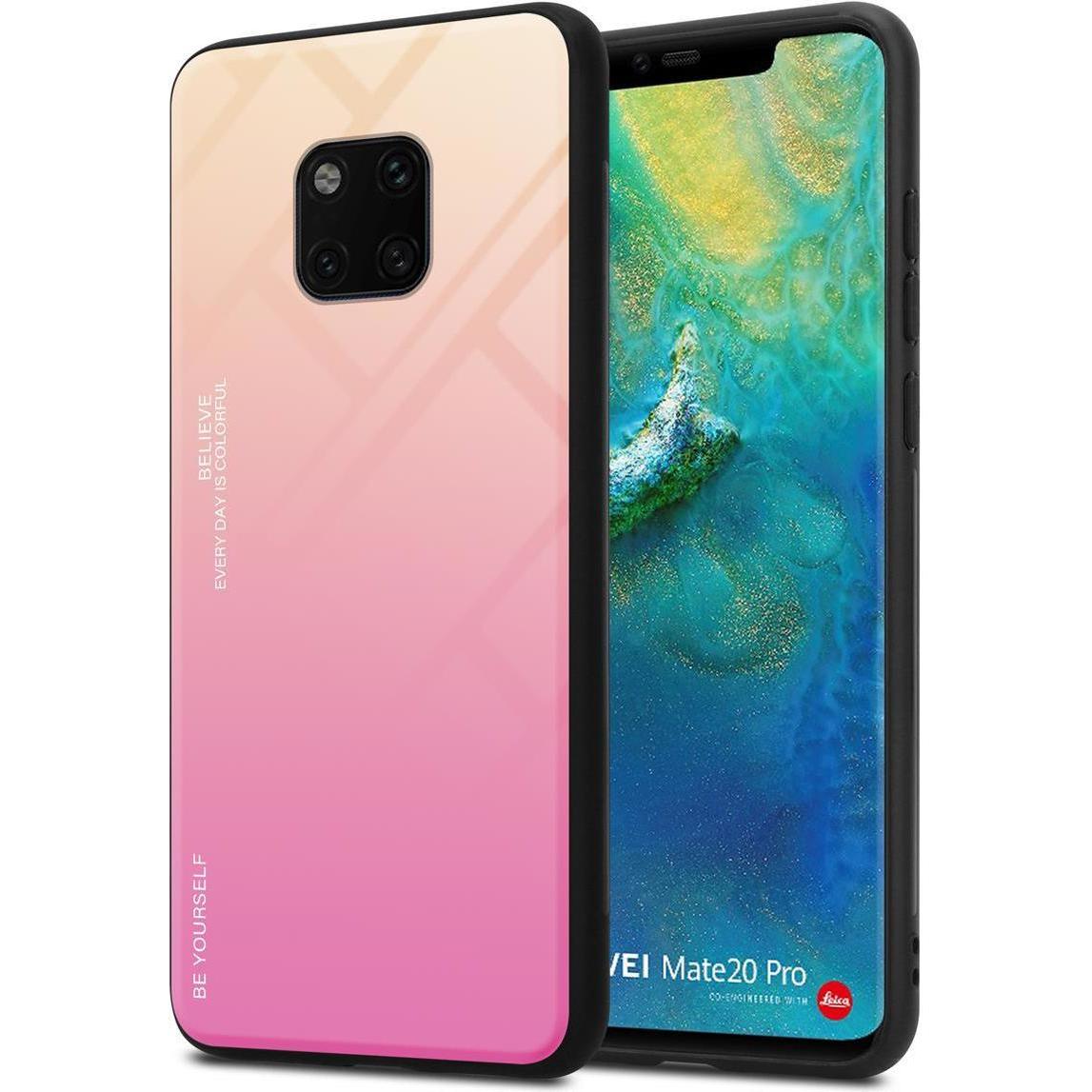 Cadorabo TPU Hülle für Huawei MATE 20 PRO 2 Farben Design (Huawei Mate 20 Pro), Smartphone Hülle, Schwarz