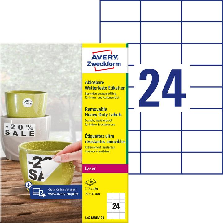 Actual product image Avery Weatherproof labels