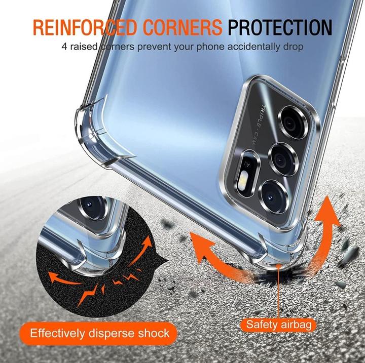 Productafbeelding Screenguard Oppo A54s Hoesje Kristal Zachte Airbag Bumper (Oppo A54s)