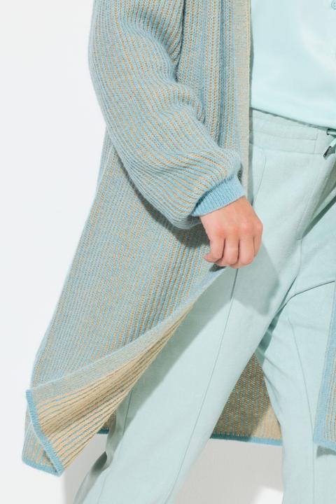 Produktbild Ulla Popken Long-Strickjacke, Doubleface-Rippstrick, V-Ausschnitt (54, 56)