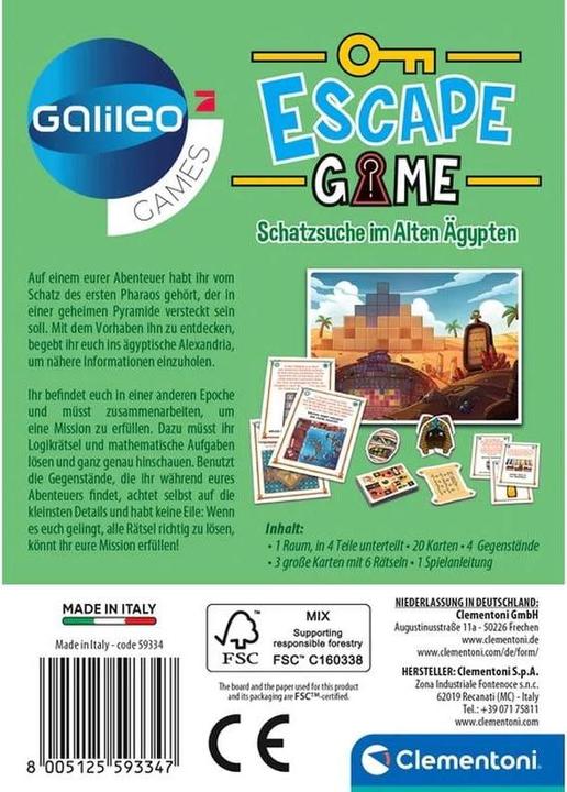 Actual product image Clementoni Galileo Escape Game Treasure Hunt (German)
