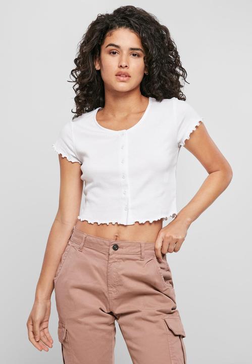Produktbild Urban Classics Ladies Cropped Button Up Rib Tee (XXL)