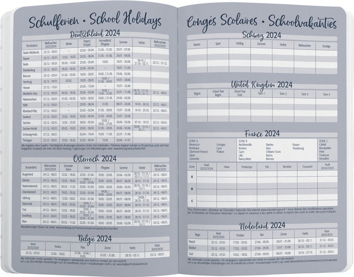 Image du produit Jolie Agenda de poche motif (9,5 x 15 cm, Allemand, Français, Italien, Anglais)