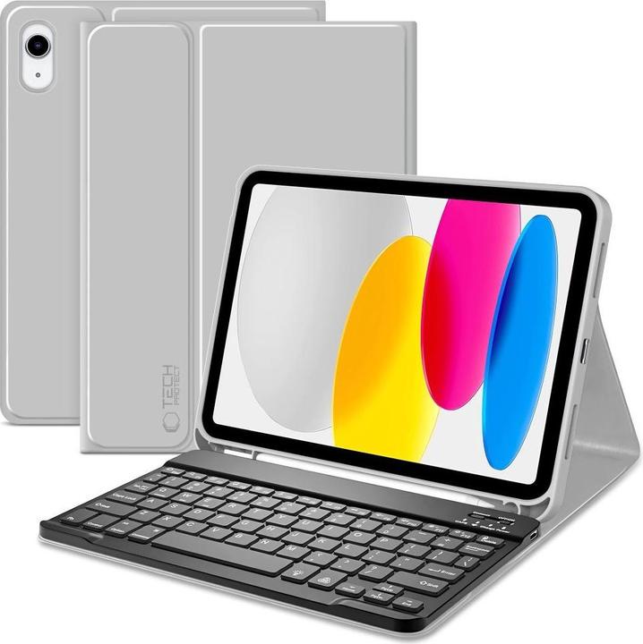 Produktbild Tech-Protect SC Pen + Keyboard Case for iPad 10.9 2022 (10th gen.) / 11 2025 (11th gen.) - Gray (US, Apple iPad 2022 (10. Gen), Apple iPad 2025 (11. Gen))