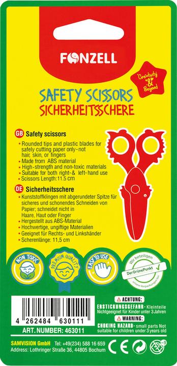 Produktbild Fonzell Kinderschere Safety (11.50 cm)