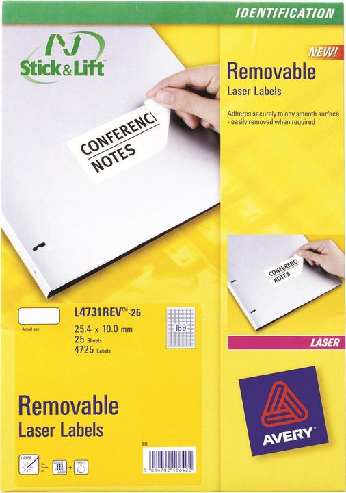 Actual product image Avery Universal labels