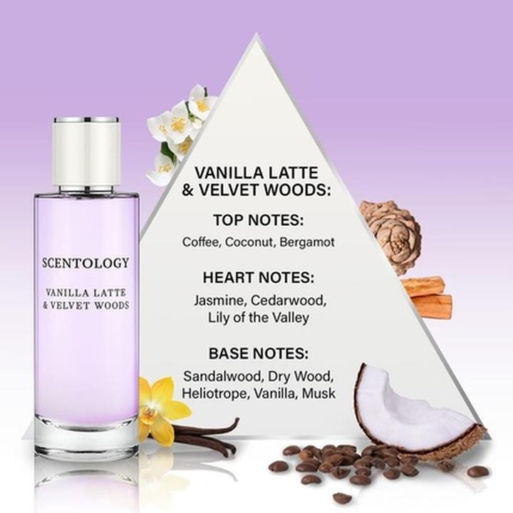 Produktbild Scentology Vanilla Latte and Velvet Woods Parfüm für Frauen Eau De Parfum 100ml (Eau de Parfum, 100 ml)