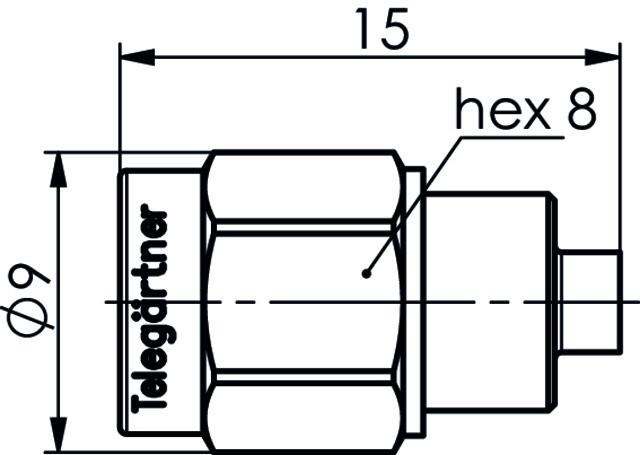 Produktbild Telegärtner SMA-Abschlusswiderstand 1 W, 34 dB / 2 GHz, 23 dB / 6 GHz, Telealloy