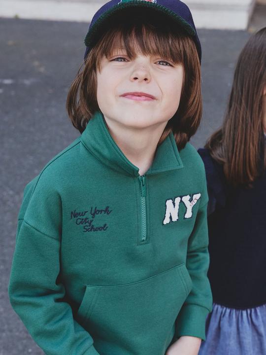 Actual product image Vertbaudet Jungen Sweatshirt mit Kragen & Stickerei (152)