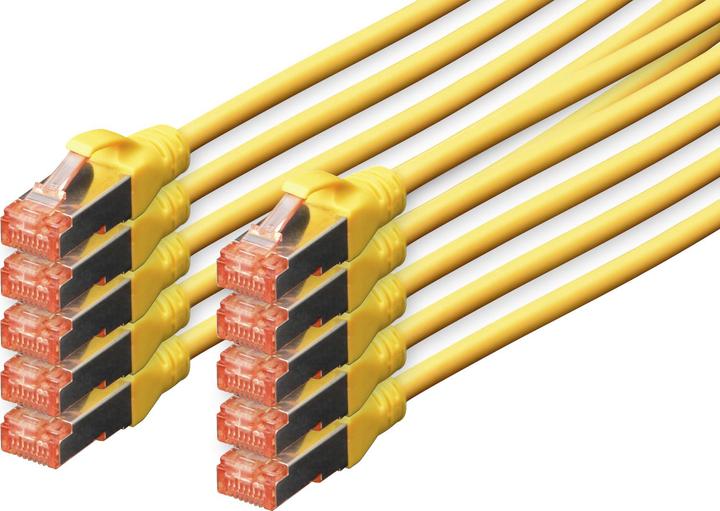 Produktbild Digitus CAT 6 S-FTP Patchkabel Cu LSZH AWG 27/7 Lange 1 m 10 Stuck Farbe Gelb (S/FTP, CAT6, 1 m)