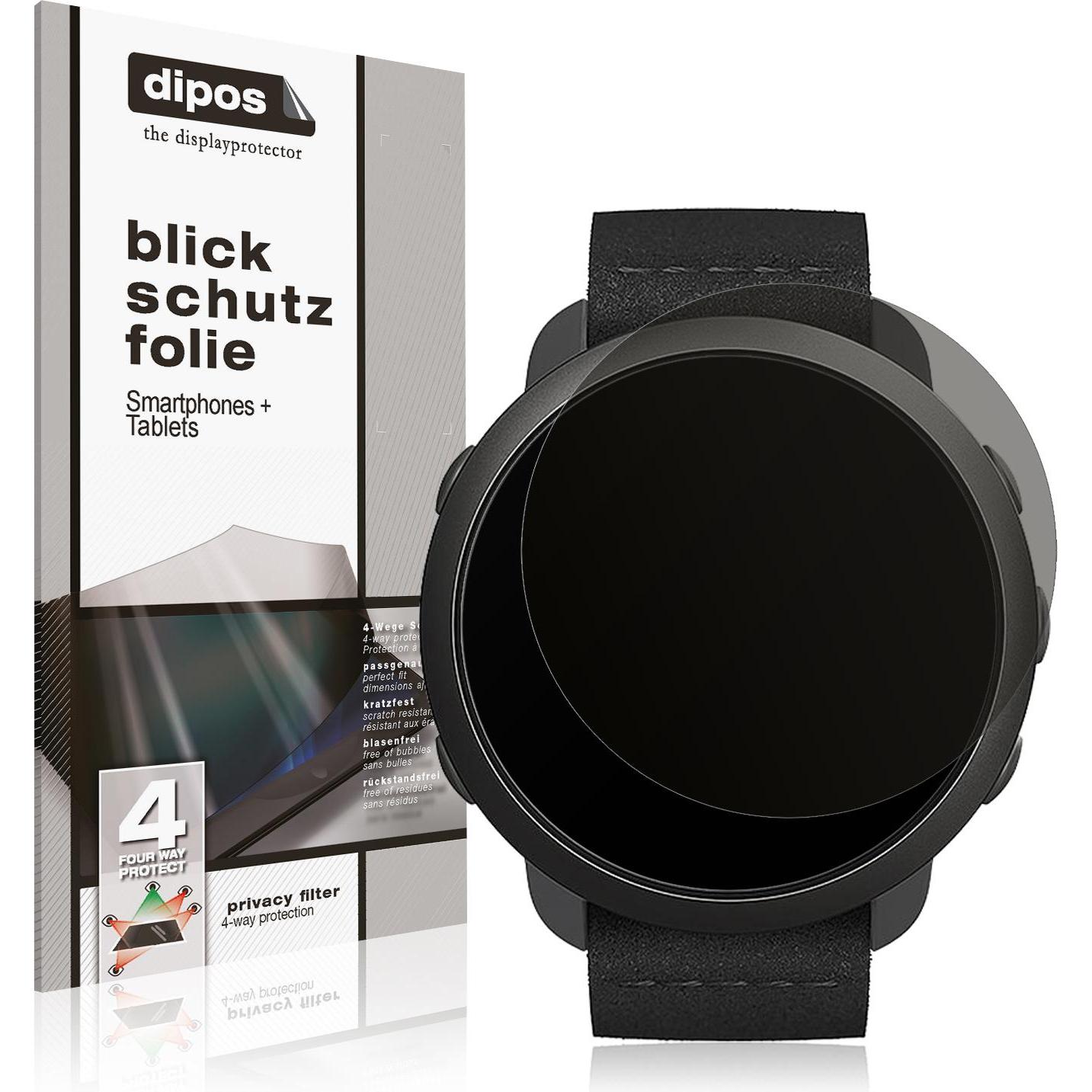 Dipos Blickschutzfolie 4-Way Privacy, Smartwatch Schutzfolie, Transparent