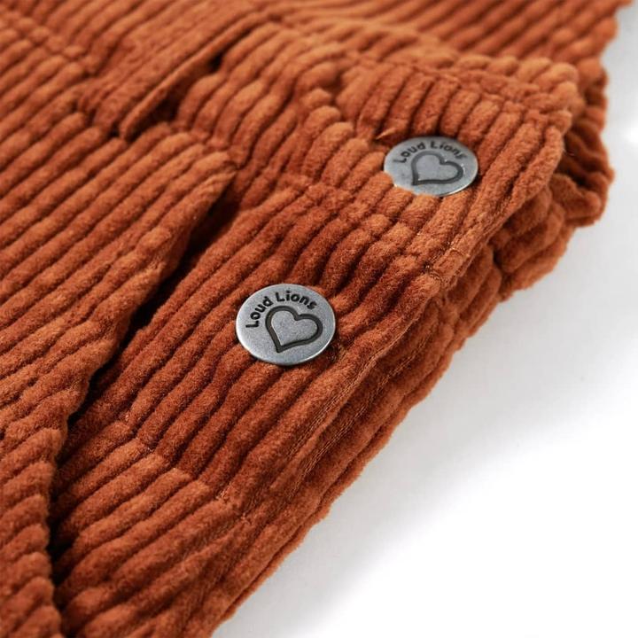 Produktbild vidaXL Kinder-Latzkleid Cord Rosa 128,Material: 100 (128)