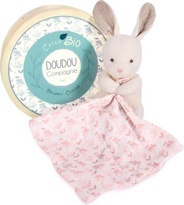 Image du produit Doudou et Compagnie Lapin bio avec doudou,rose 15cm