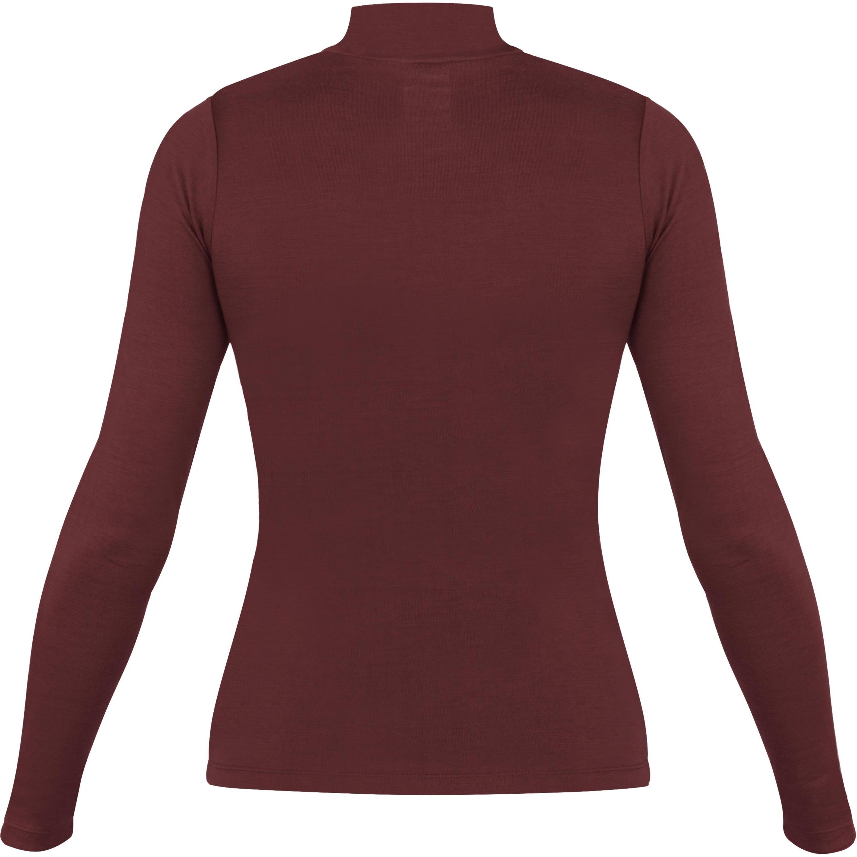Thumbnail - Normani, Damen, Funktionsshirt, Damen Merino Longsleeve mit Stehkragen „Romsey" - 9561 (XXL), Rot, XXL