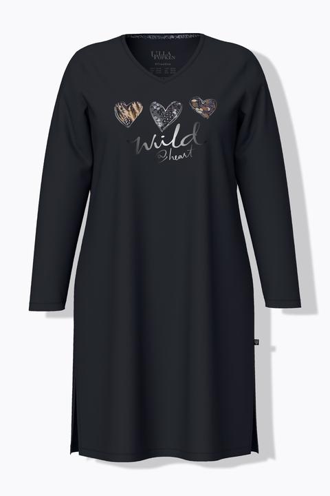 Immagine prodotto Ulla Popken Camicia da notte con design leopardato, scollo a V e maniche lunghe (62)