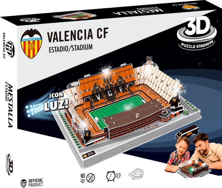 Immagine prodotto Eleven Force Valencia CF Mestalla Stadio 3D Puzzle con LED (87 pezzi)