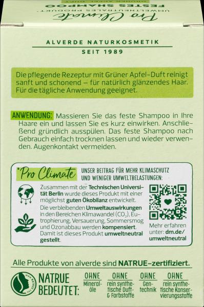 Actual product image dm alverde Solid Shampoo Pro Climate Green Apple (Solid shampoo)