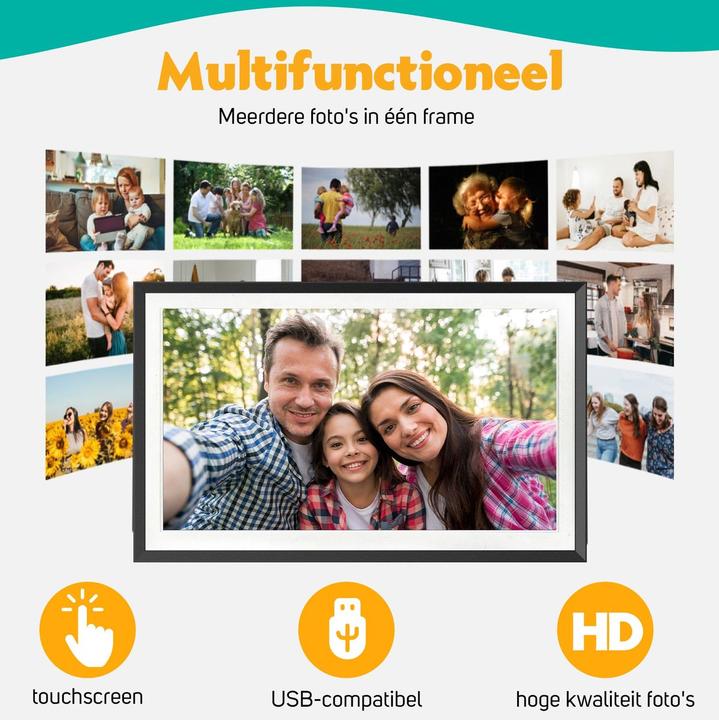 Actual product image Pora&Co Digital Photo Frame with WiFi and Frameo App (15.60", 1920 x 1080 pixels)