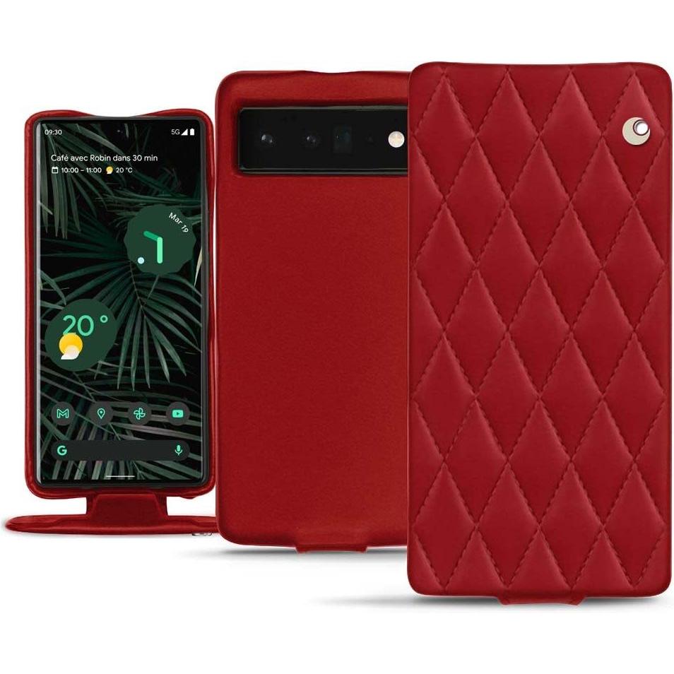Noreve Lederschutzhülle vertikal (Google Pixel 6 Pro), Smartphone Hülle, Rot