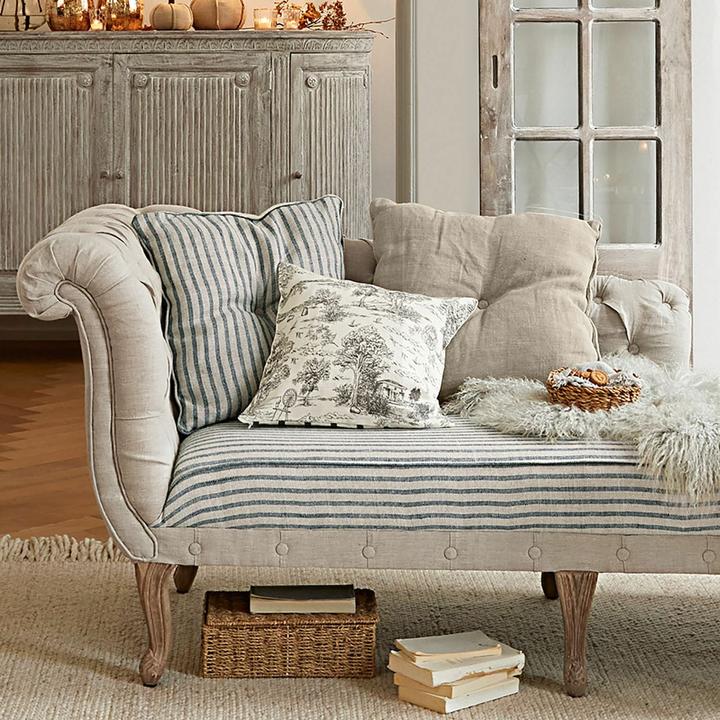 Produktbild Loberon Kissenhülle 2er Set Espritique grau/beige (40 x 40 cm)